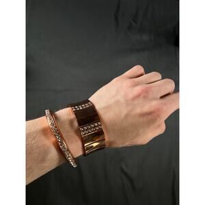 2X DILLARD'S womens jewelry bracelet fashion bronze tone